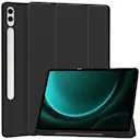 Samsung Galaxy Tab S9 FE Plus Etui Tri-fold med Pencil-holder Sort