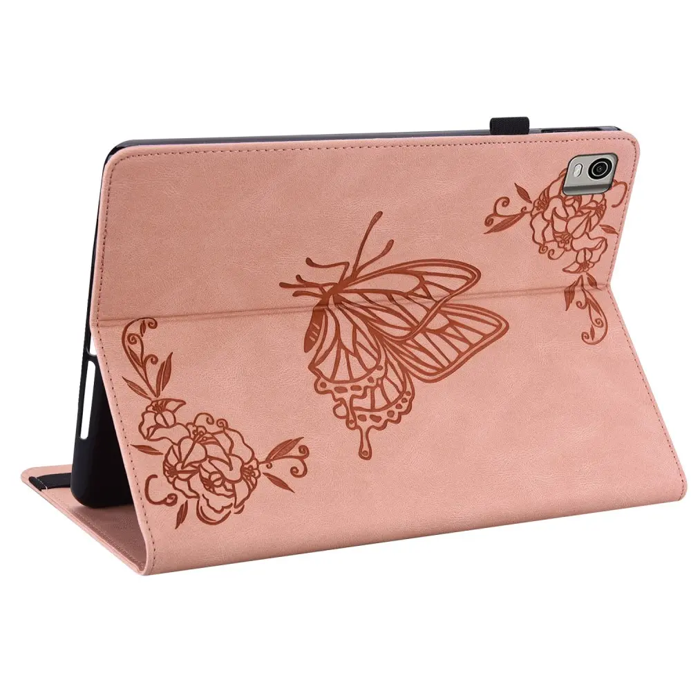 Läderfodral Fjärilar  Nokia T21 Rosa