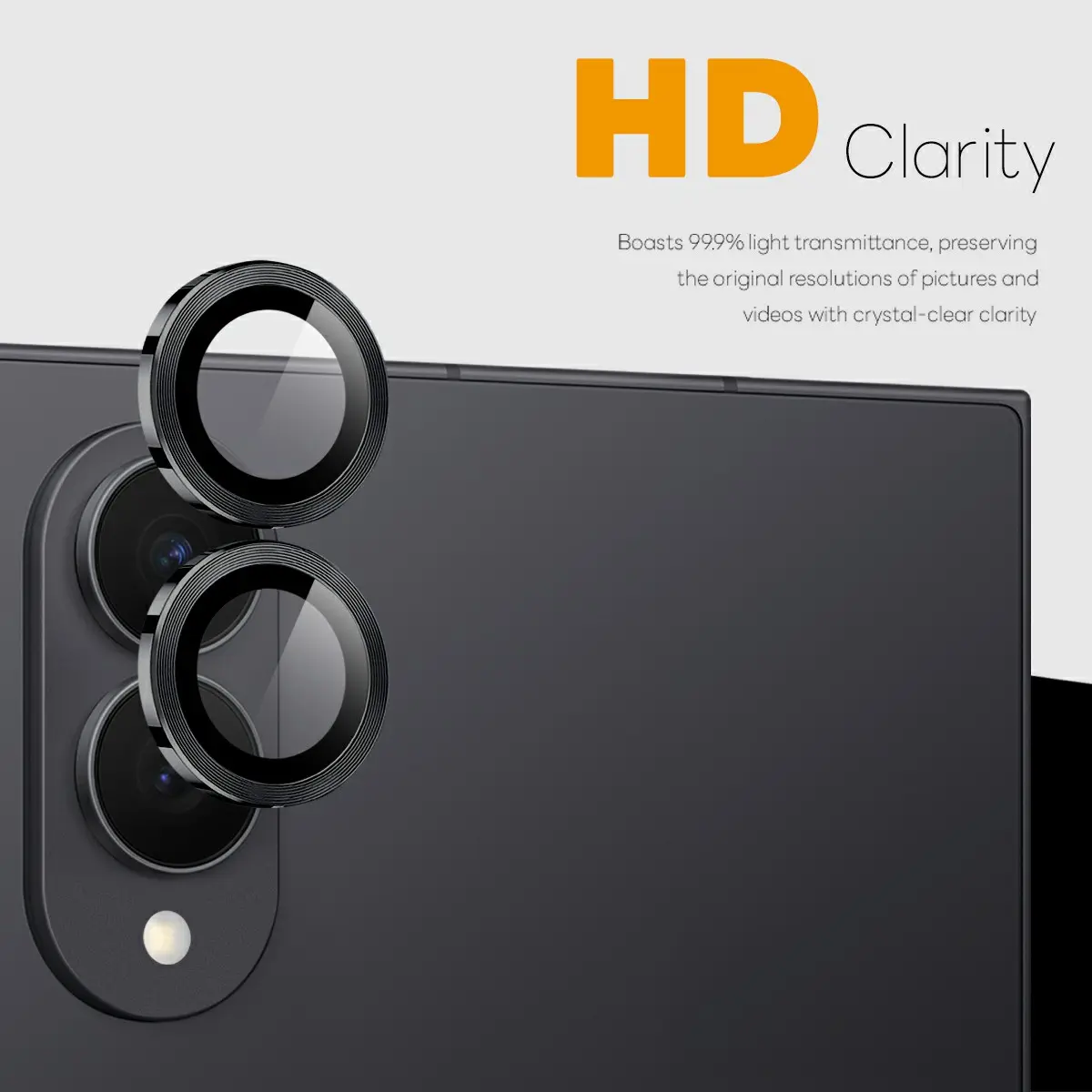 Linsskydd Härdat Glas Aluminium Samsung Galaxy Z Fold 8 Svart