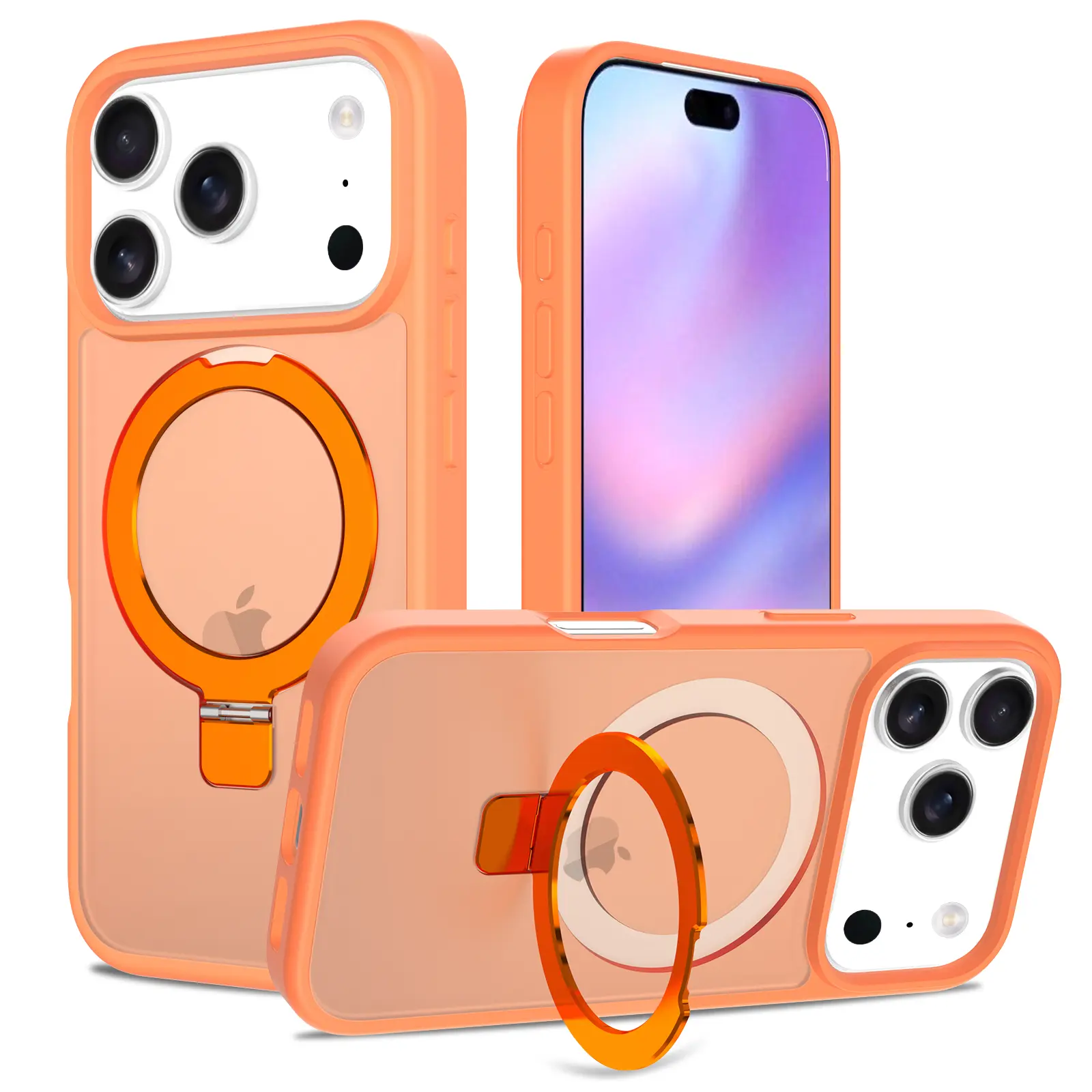 iPhone 18 Pro Magneettinen hybridikuori jalustatoiminnolla, Oranssi