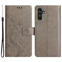 Læderetui Sommerfugle Samsung Galaxy A25 Grå