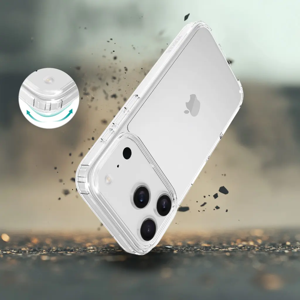 Hybridskal iPhone 18 Pro Max Genomskinlig