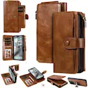 Magnet Leather Multi-Wallet iPhone 16 Pro Max brun