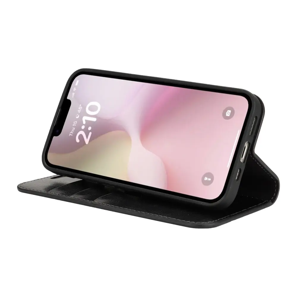 Mobilfodral Äkta Läder iPhone 17e Svart