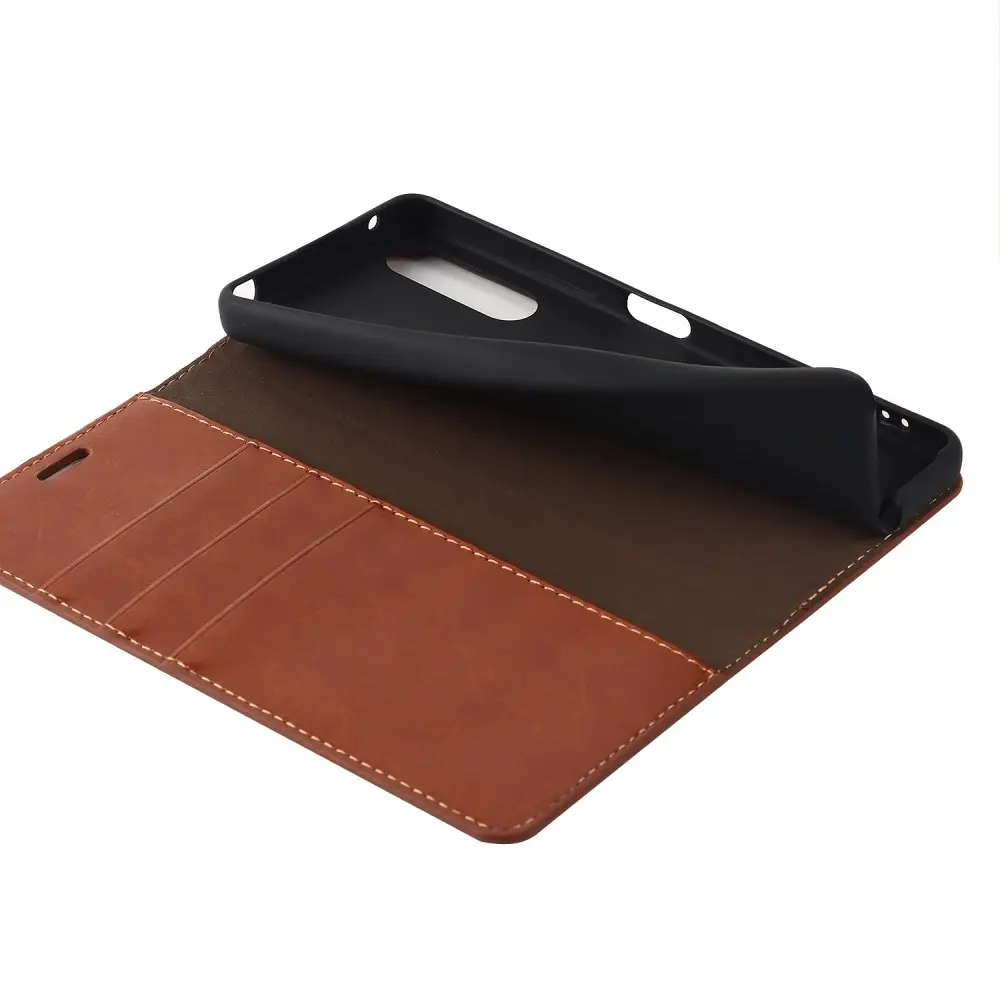 Mobilfodral Äkta Läder Sony Xperia 10 IV Brun