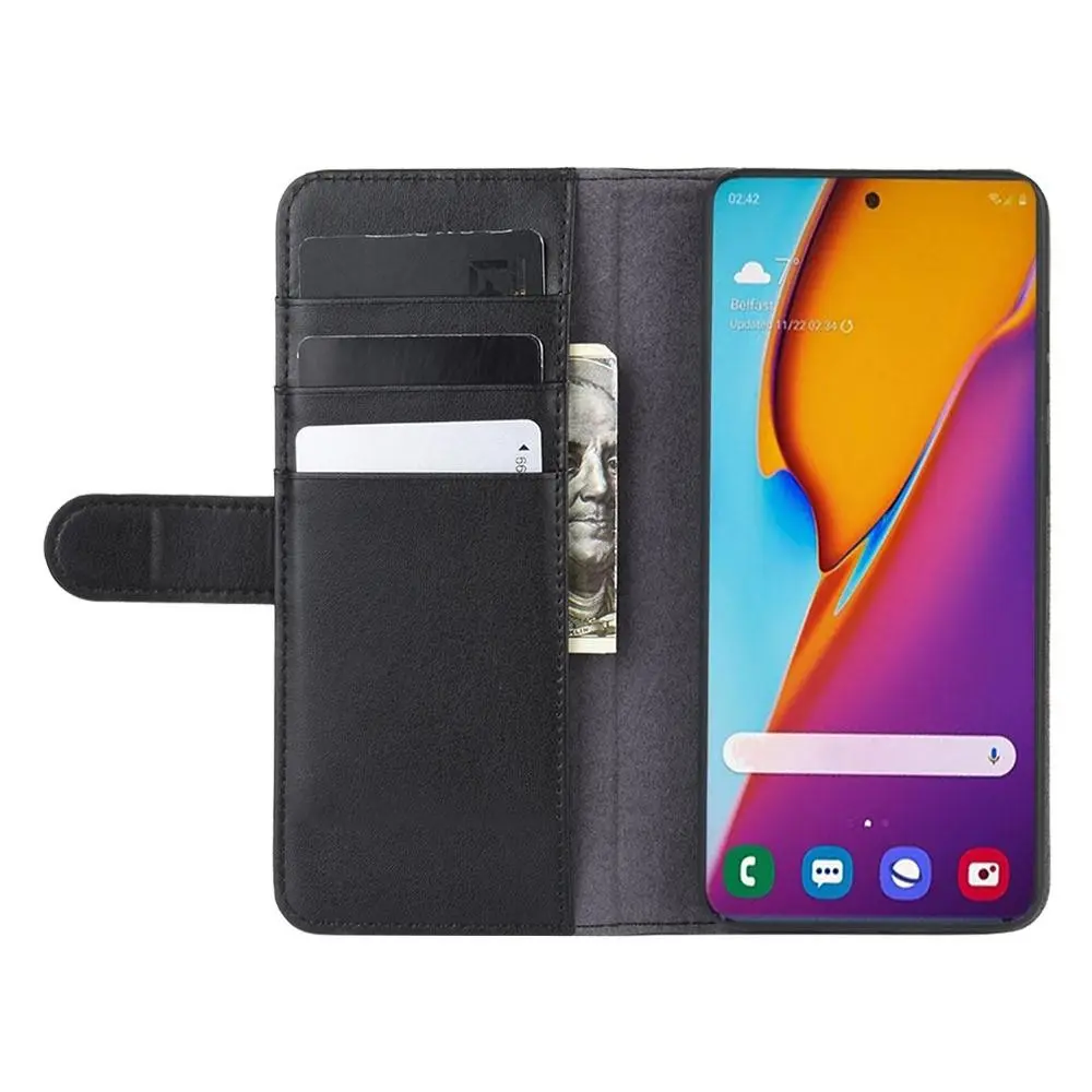 Äkta Läderfodral Samsung Galaxy S20 Plus Svart