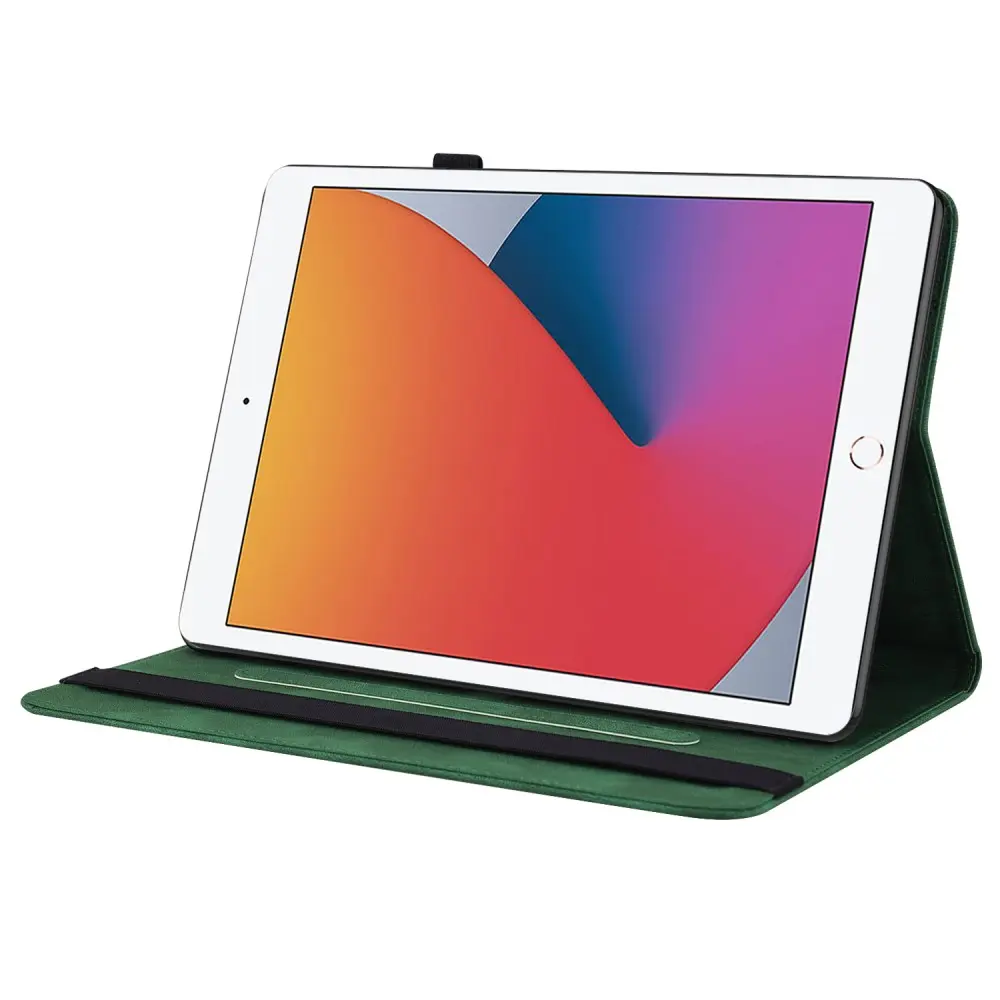 Läderfodral Fjärilar Apple iPad 10.2 8th Gen (2020) Grön