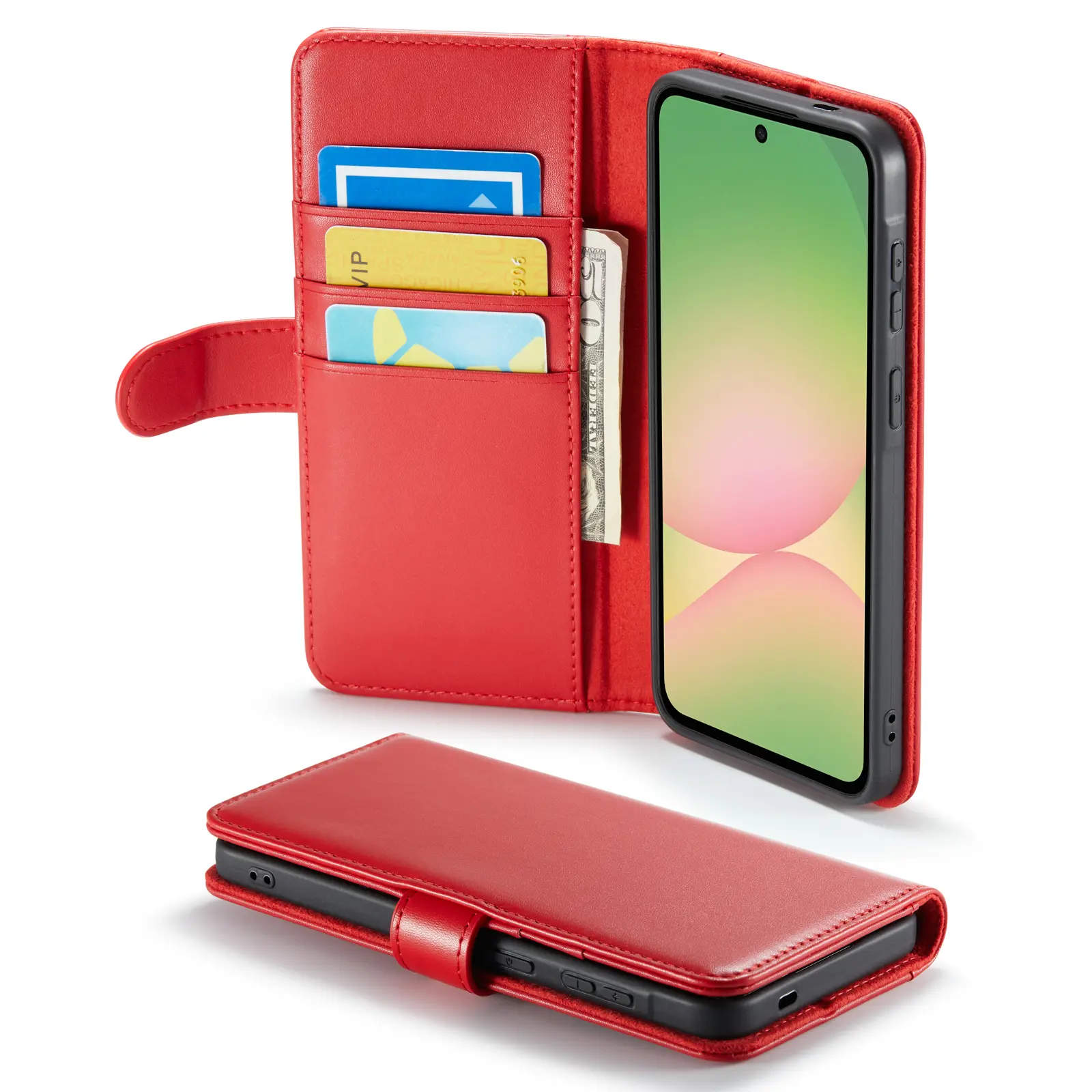 Ægte Læderetui Samsung Galaxy A57 Rød