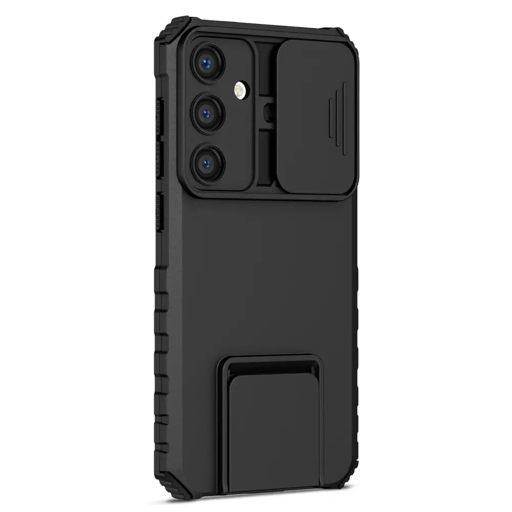 Samsung Galaxy S24 Plus Kickstand Skal Kameraskydd Svart