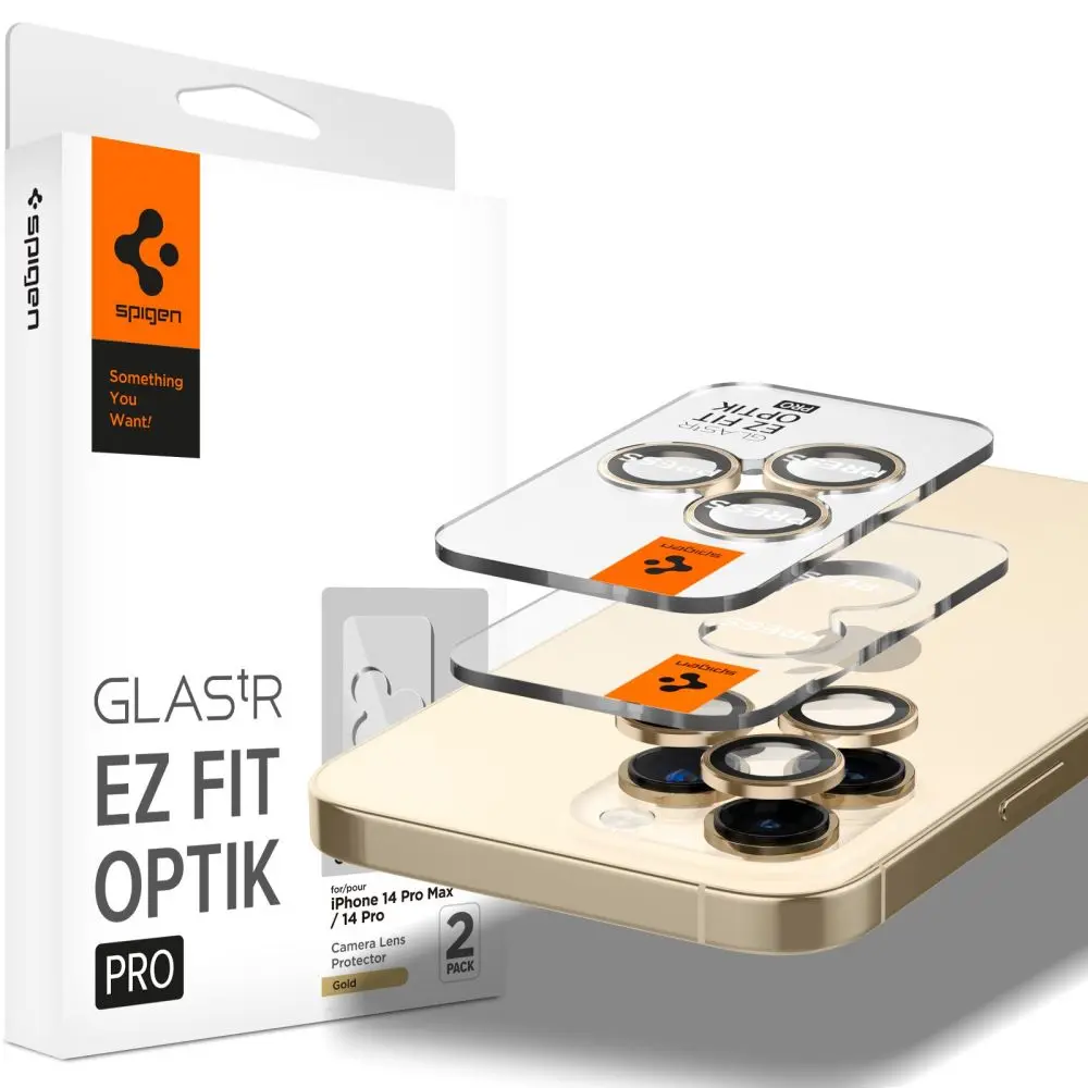 iPhone 14 Pro EZ Fit linsebeskytter (2-pak), Guld