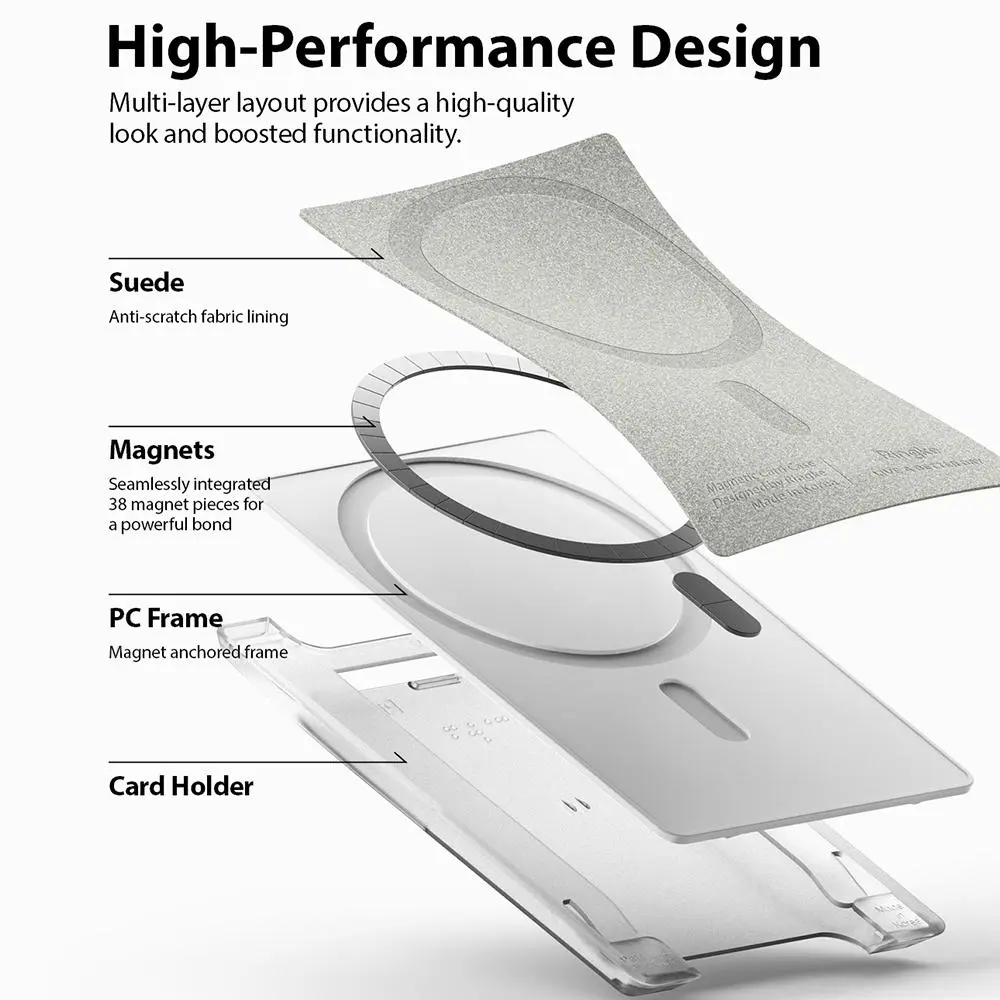 Magnetic Slot Card Holder Clear