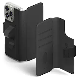 Folio Grip Wallet Magnetic iPhone 16 Plus Sort