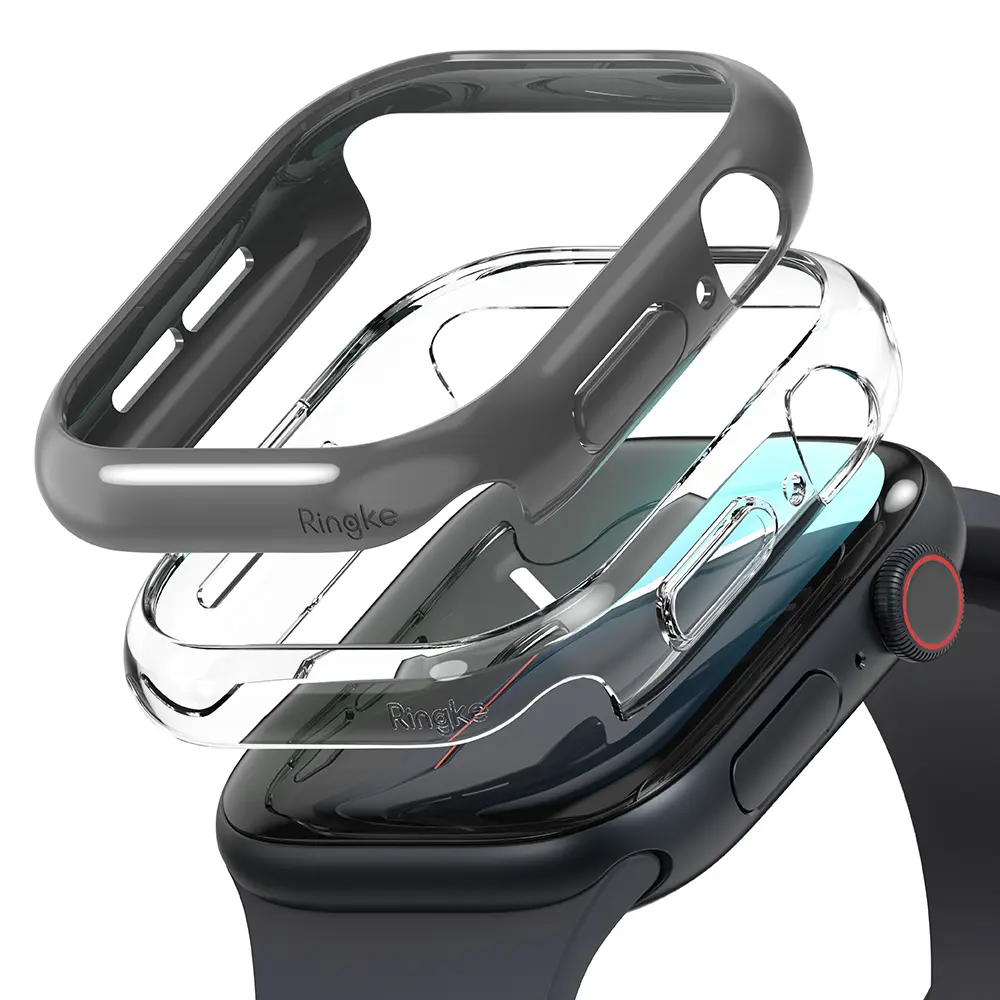 Slim Case (2-pack) Apple Watch Series 11 42mm Dark Gray & Clear