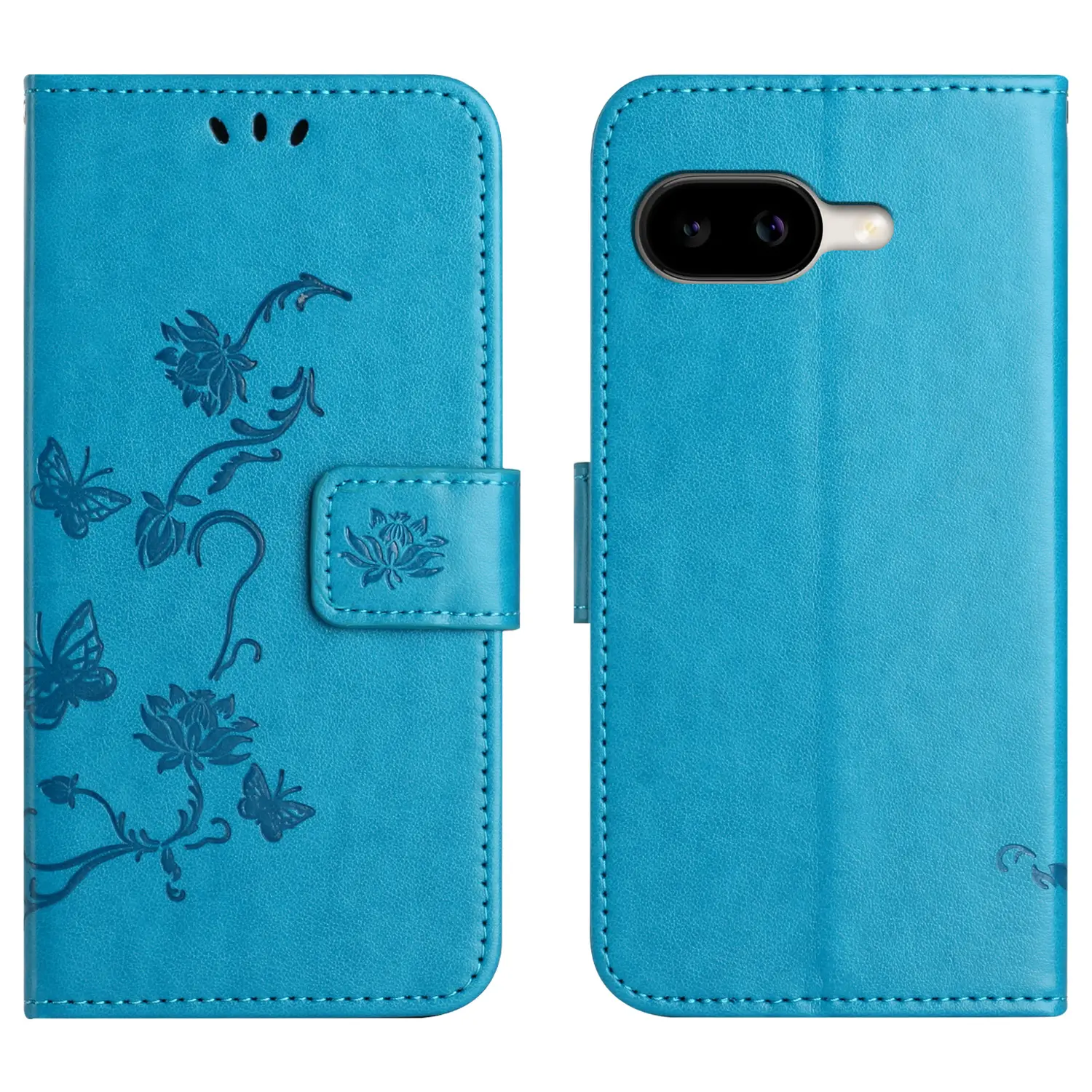 Læderetui Sommerfugle Google Pixel 10a Blå