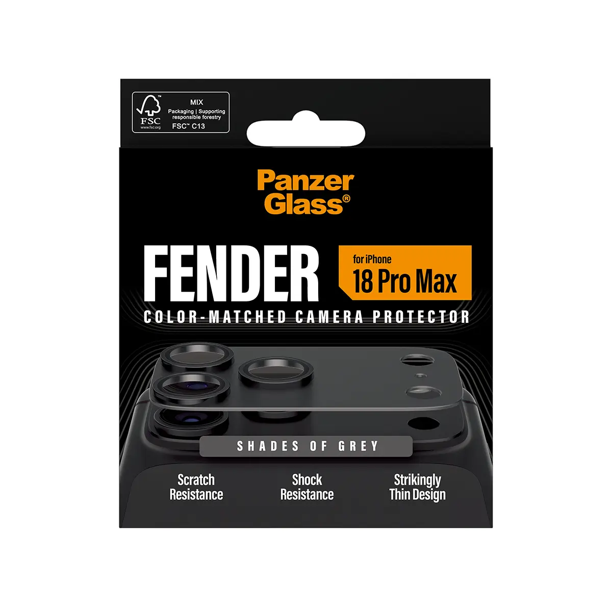 iPhone 18 Pro Max Fender Camera Protector Shades of Grey