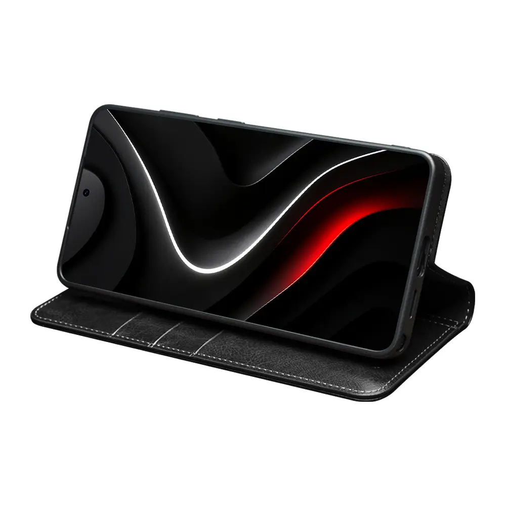 Samsung Galaxy S26 Ultra Leather Wallet Case Svart