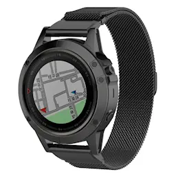 Armbånd Milanese Garmin Fenix 6X Sort