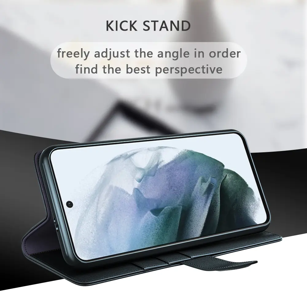 Äkta Läderfodral Samsung Galaxy S21 FE Brun