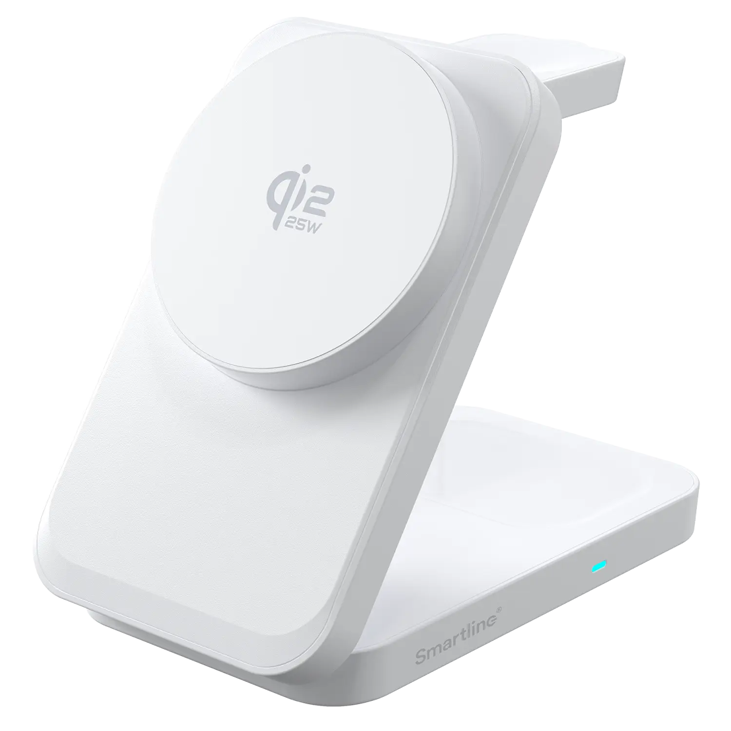 3-i-1 Foldable Qi2.2 25W MagSafe-ladestation Hvid