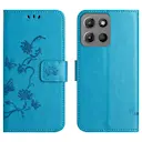 Nahkakotelo Perhonen Motorola Moto G67 Sininen