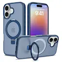 Hybridcover Magnetic Ring iPhone 17 Mørkeblå