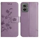 Læderetui Sommerfugle Motorola Moto G55 Lilla