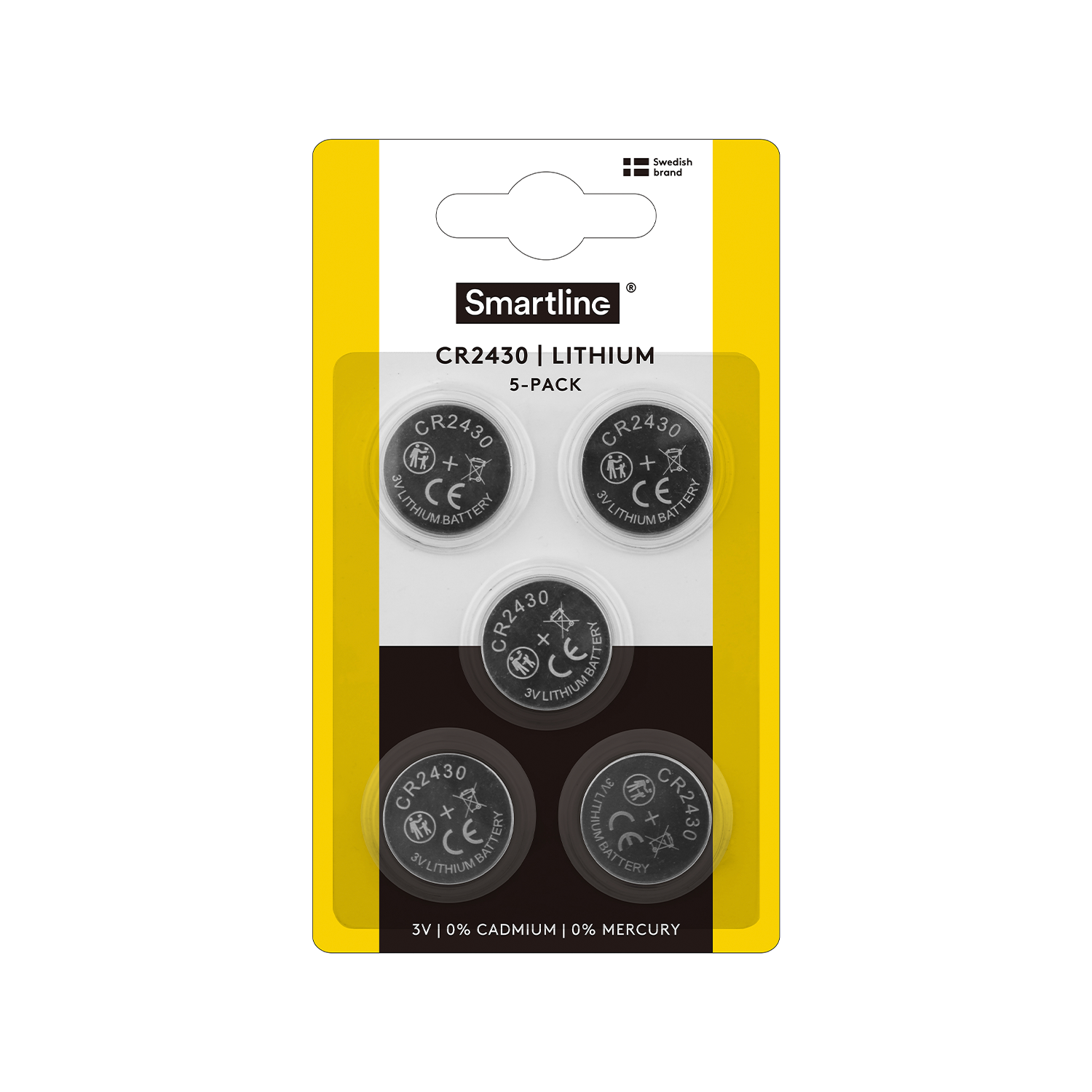 Smartline 5-pack Batteri Knappecelle Lithium CR2430