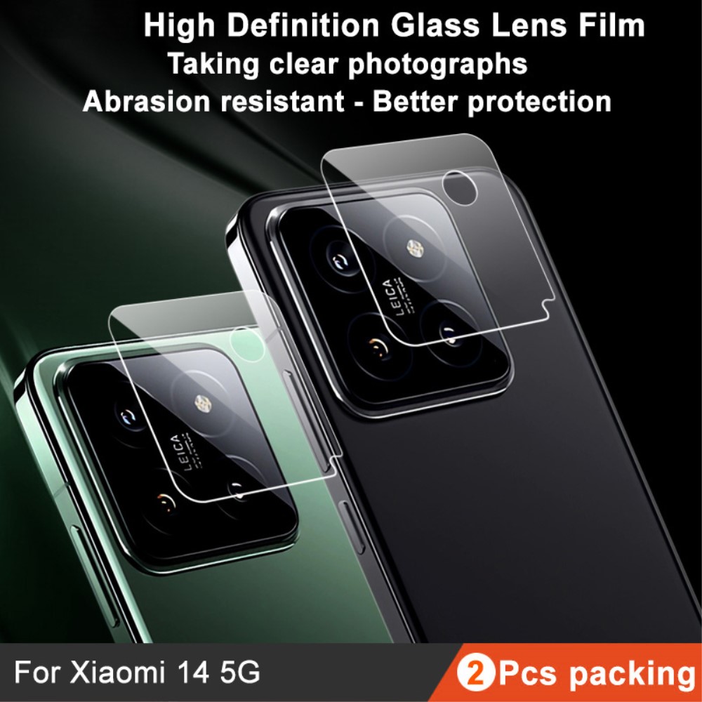 2-pack Härdat Glas Linsskydd Xiaomi 14 Genomskinlig