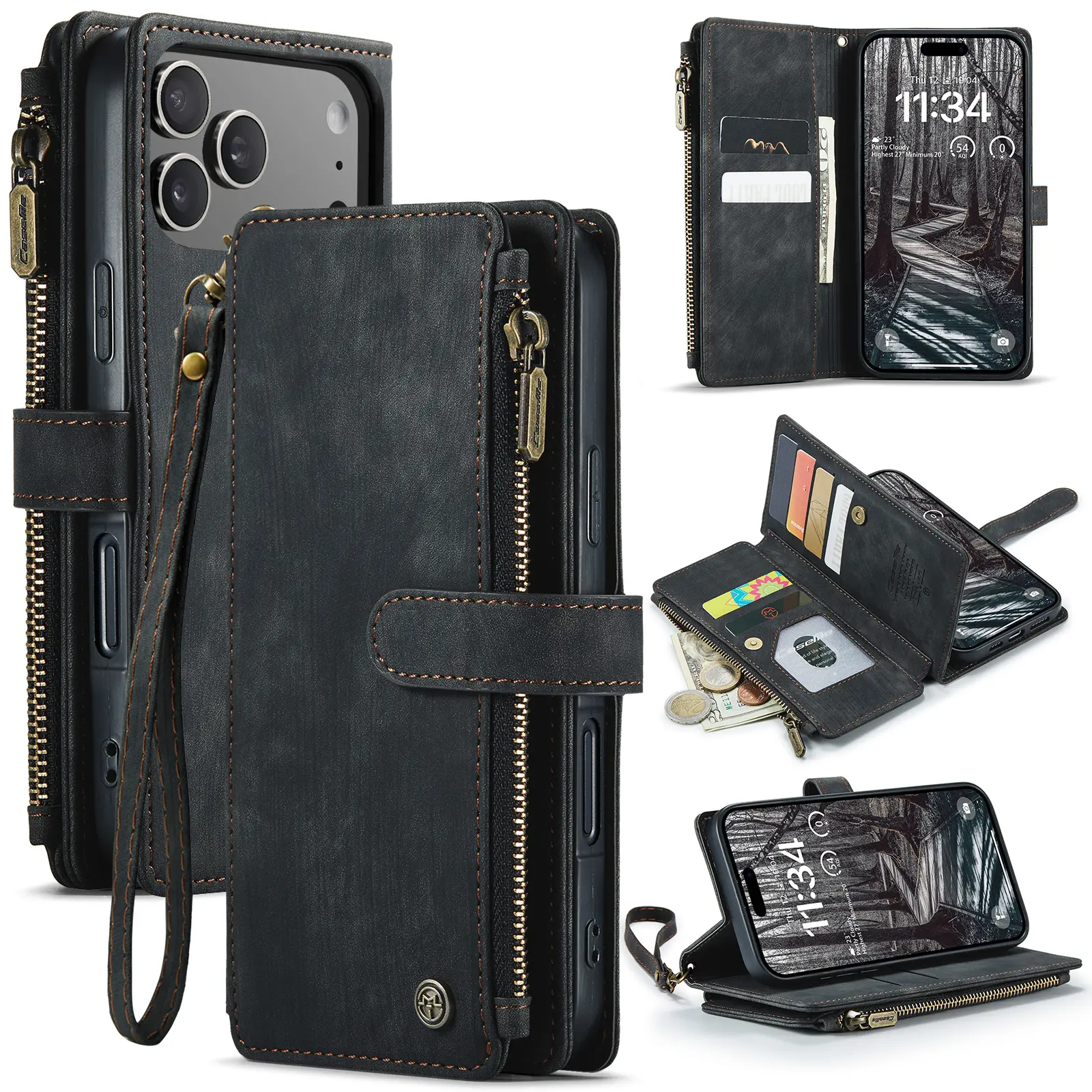 Zipper Wallet iPhone 17 Pro Sort