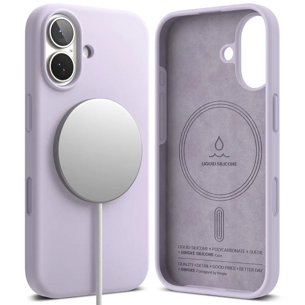 Silicone Magnetic Case iPhone 17 Light Purple