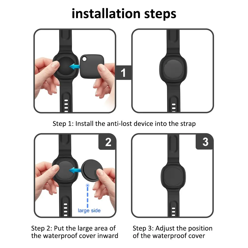 Vattentätt Silikonarmband Samsung Galaxy SmartTag Svart