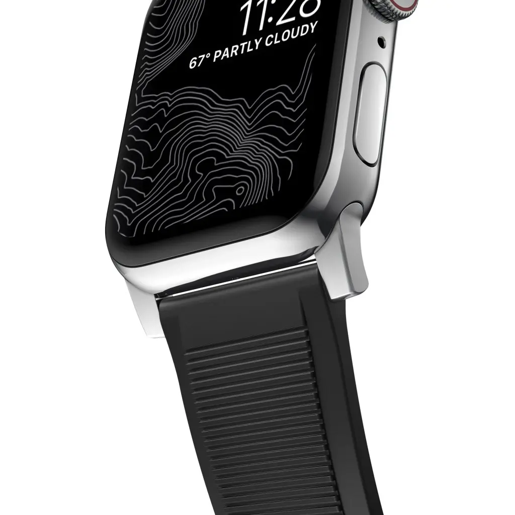 Apple Watch SE 3 40mm Rugged Band Black (Silver Hardware)