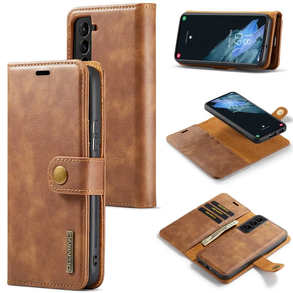 Samsung Galaxy S24 Pungetui med aftageligt cover, Cognac