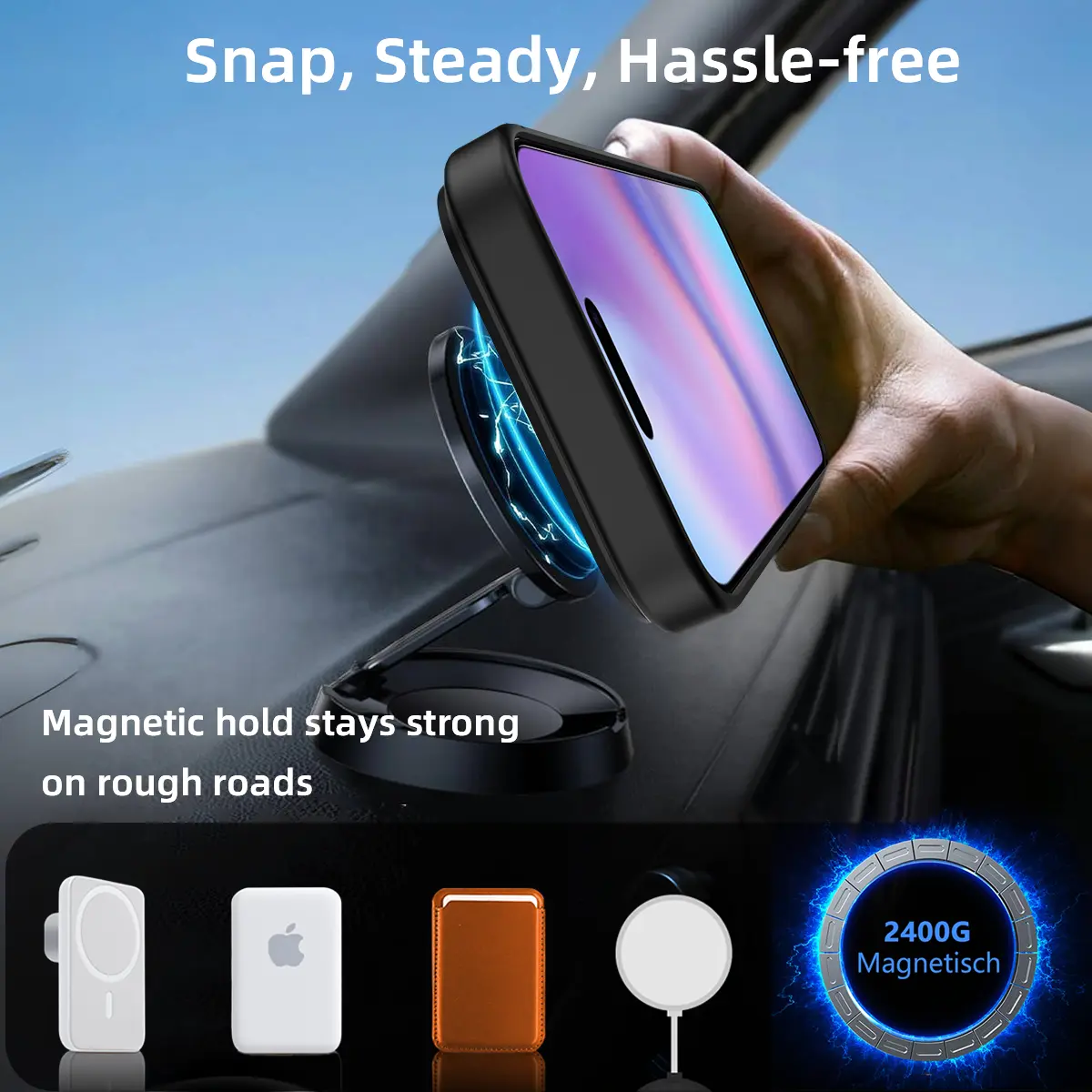 Magnetiskt Skal med Ställ iPhone 17 Pro Max Svart