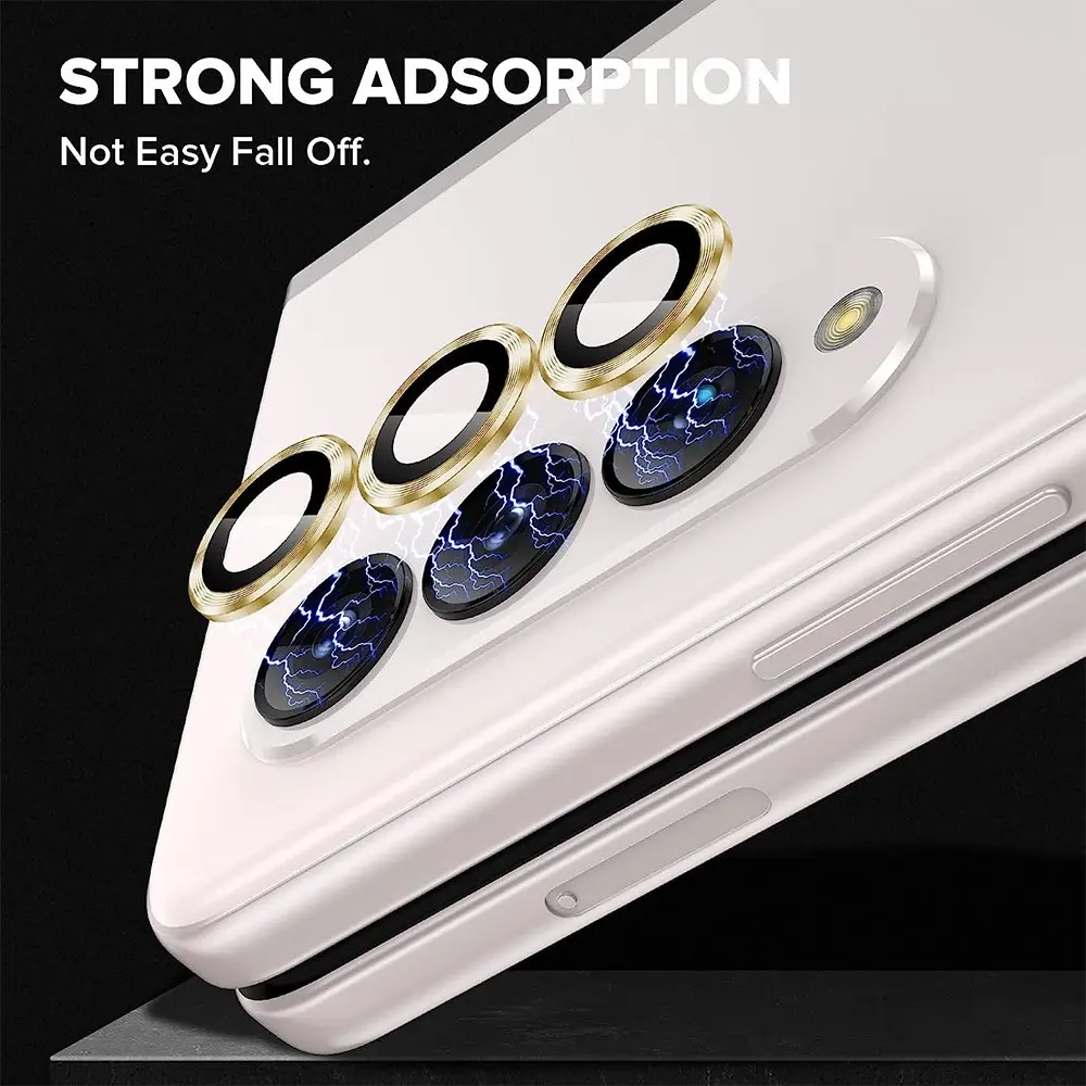 Linsskydd Aluminium + Härdat Glas Samsung Galaxy Z Fold 5 Blå