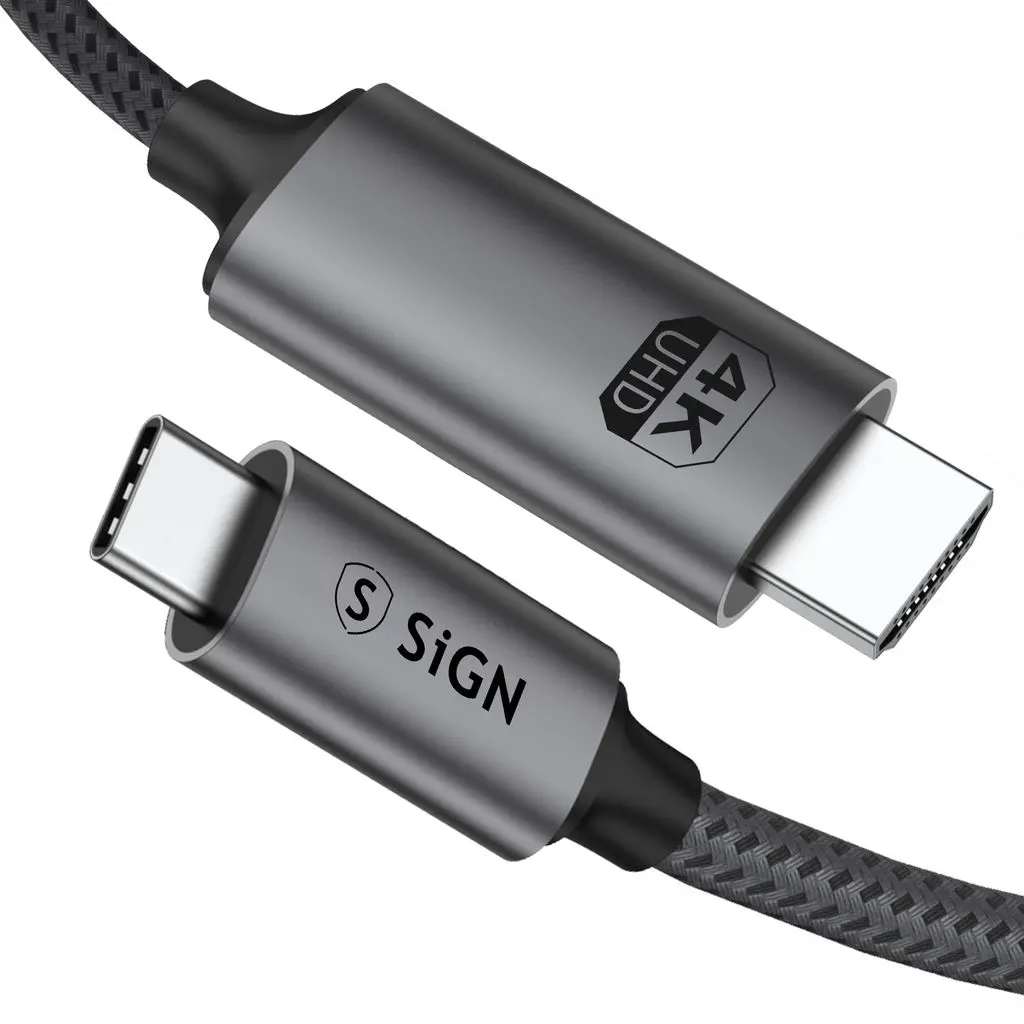 USB-C till HDMI 4k 60 Hz kabel 2m Svart