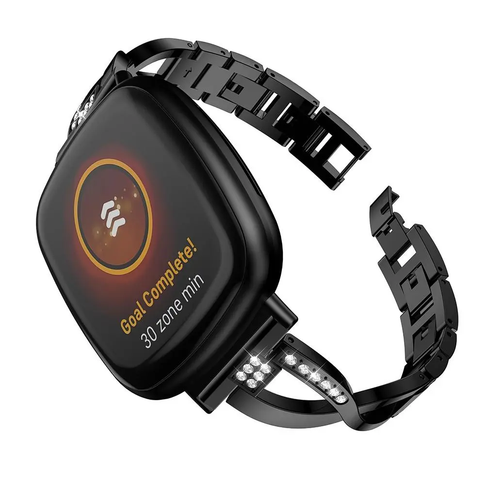 Crystal Bracelet Fitbit Versa 3/Sense Svart
