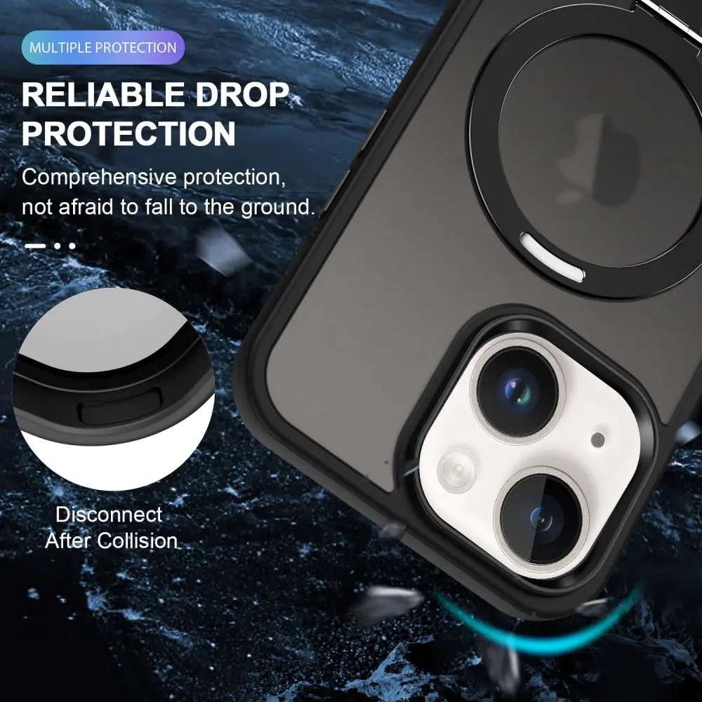 Hybridskal Magnetic Ring iPhone 15 Plus Svart