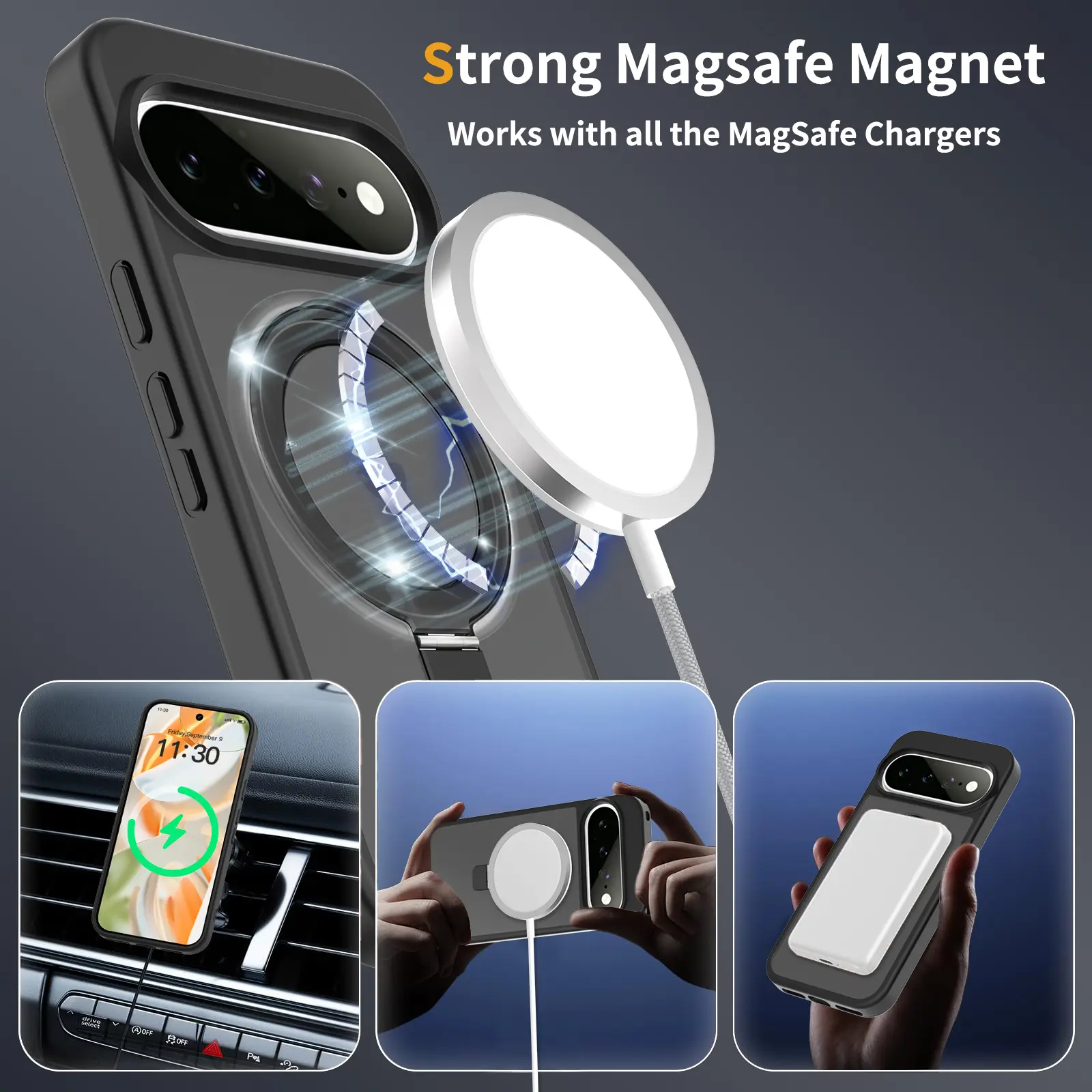 Hybridskal Magnetic Ring Google Pixel 11 Pro XL Svart