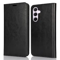 Mobiltaske Ægte Læder Samsung Galaxy A56 Sort