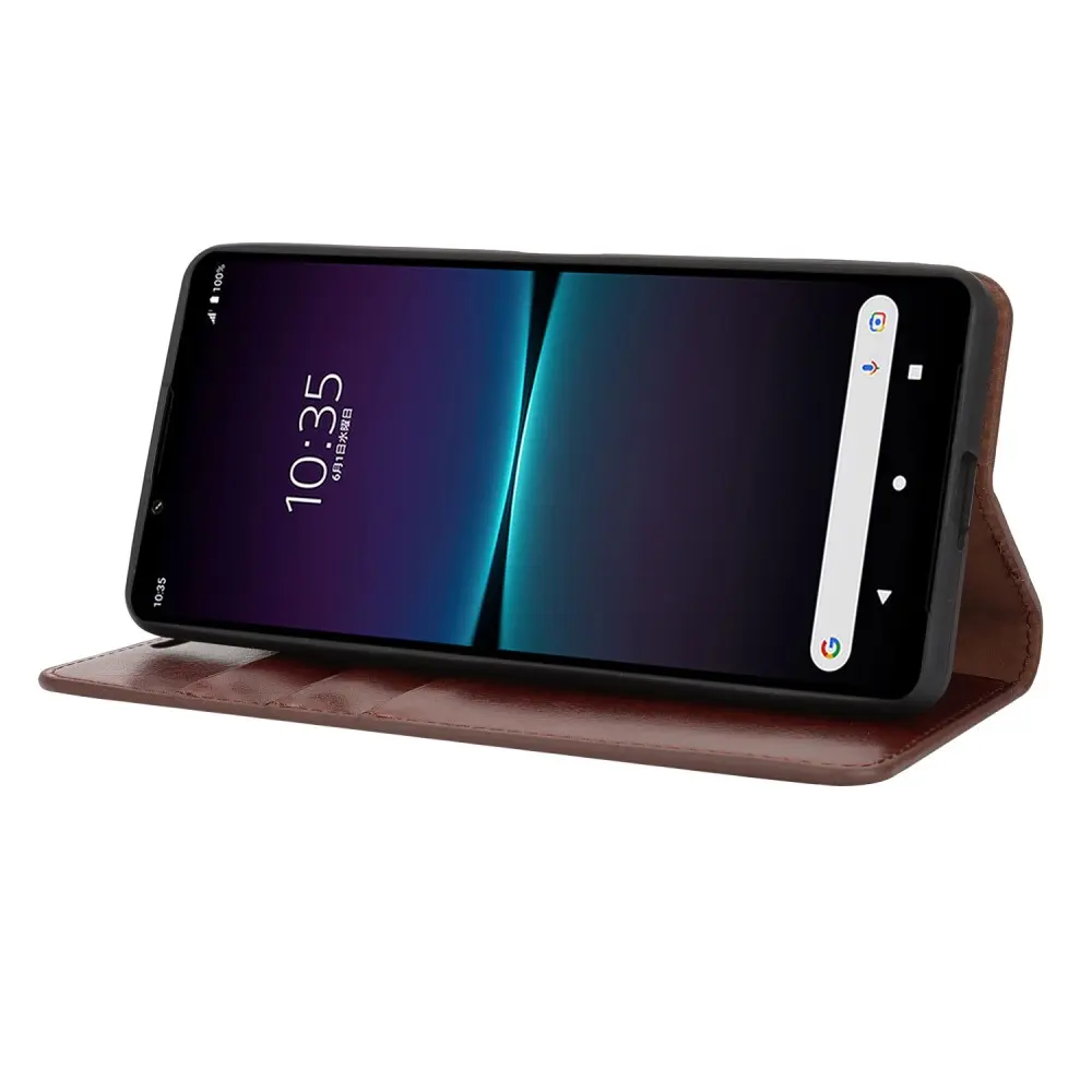 Mobilfodral Äkta Läder Sony Xperia 1 VI Mörkbrun
