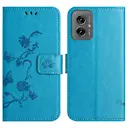 Læderetui Sommerfugle Motorola Moto G55 Blå