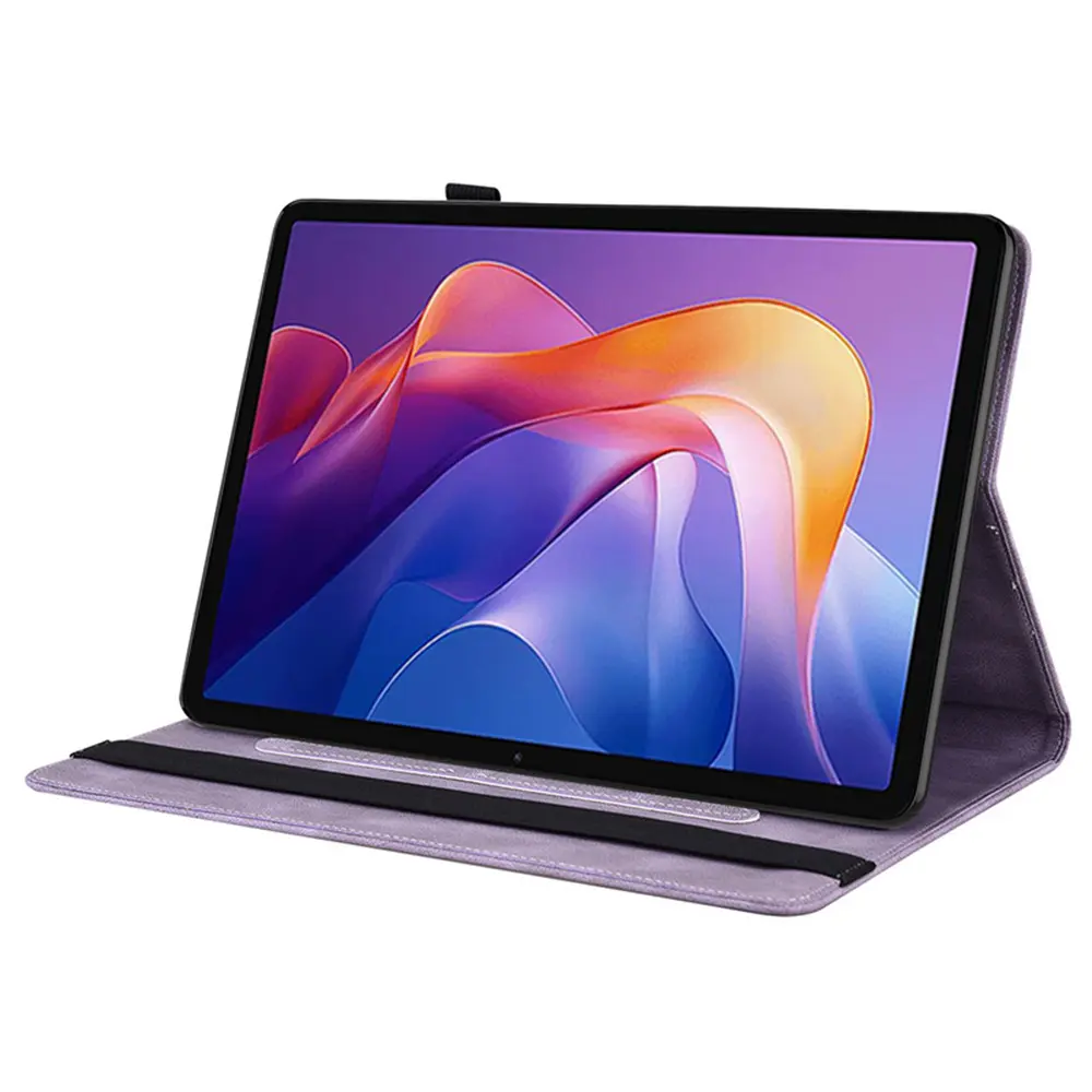 Läderfodral Fjärilar Xiaomi Redmi Pad 2 Lila