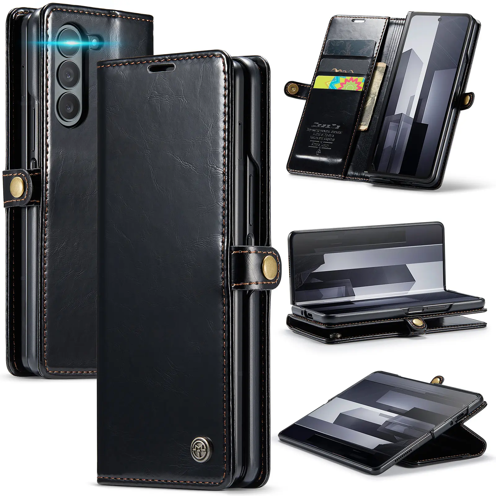 Leather Wallet Samsung Galaxy Z Fold 8 musta