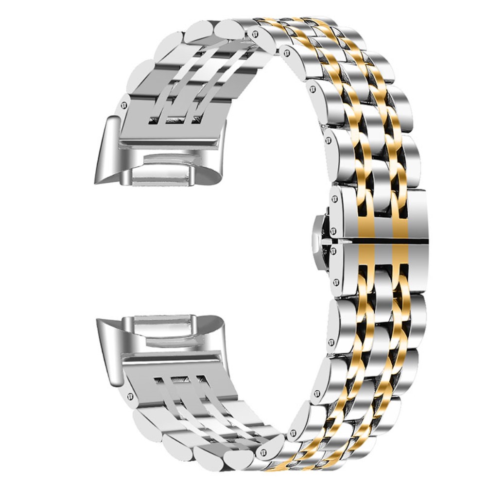 Stainless Steel Bracelet Fitbit Charge 5 Sølv/gull - Klokkereim
