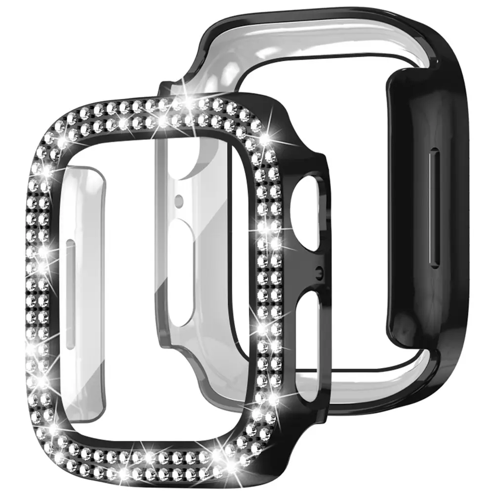 Full Cover Case Rhinestone Apple Watch SE 3 40mm Svart
