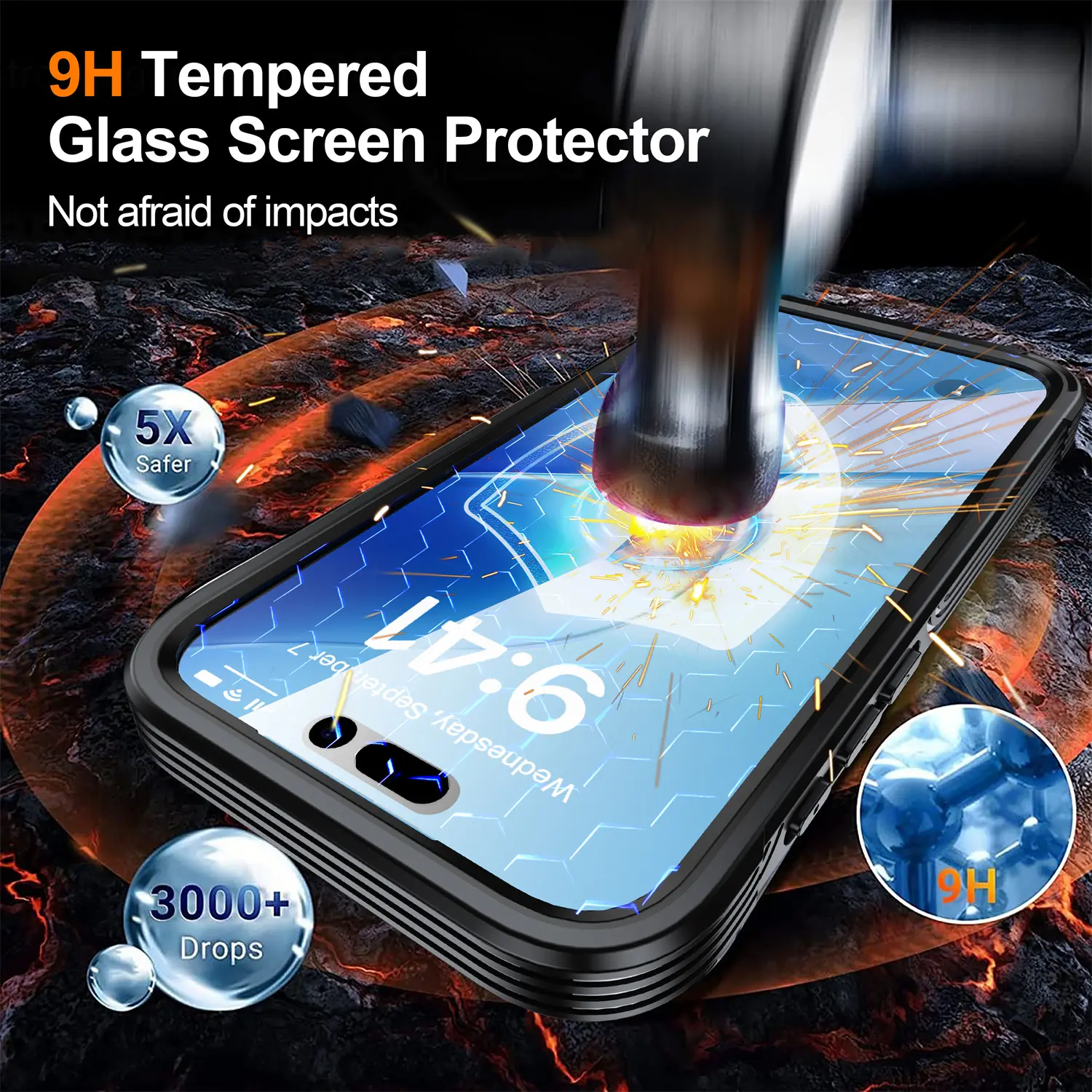 Premium Full Protection Case iPhone 17 Pro Max Svart