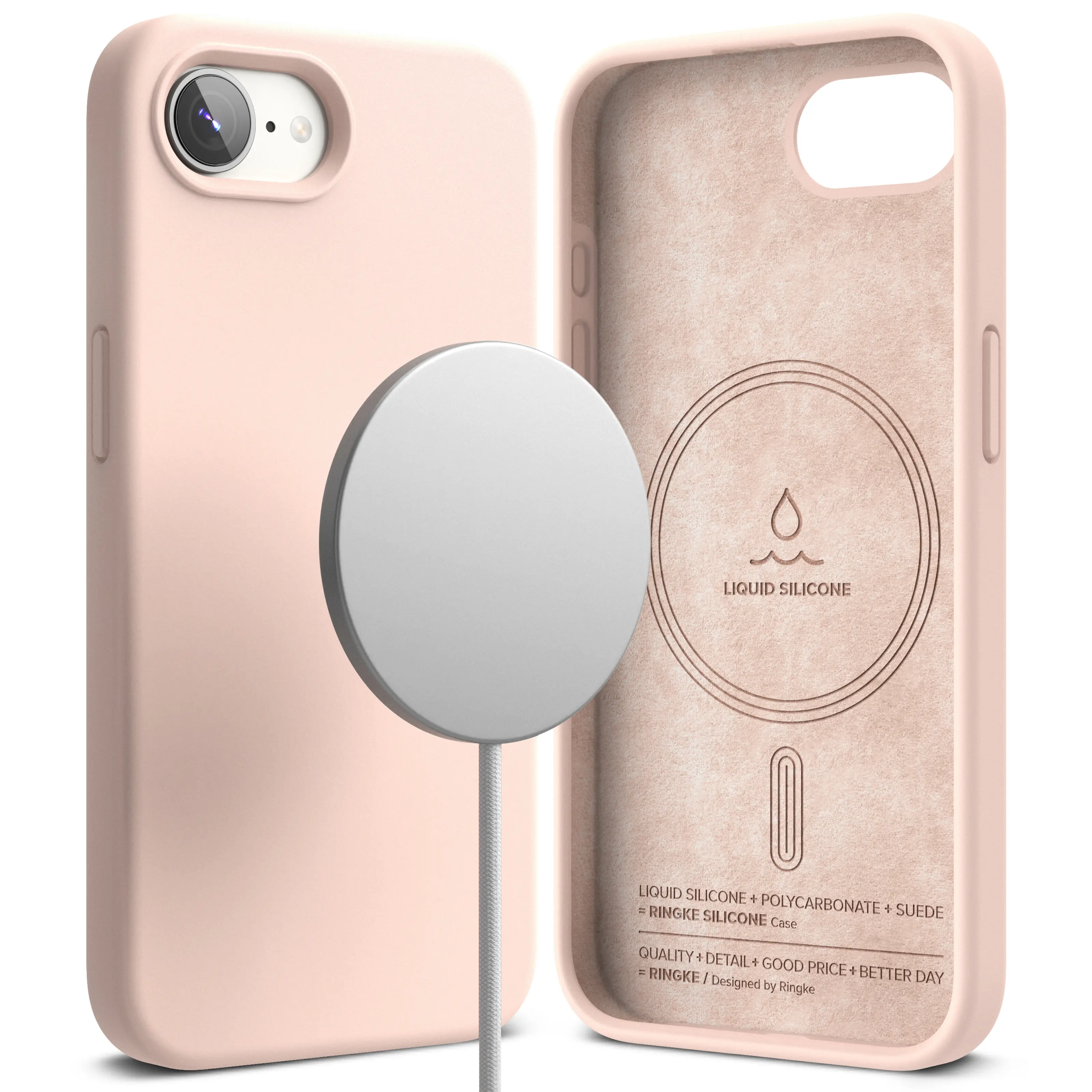 Silicone Magnetic Case iPhone 17e Pink Sand