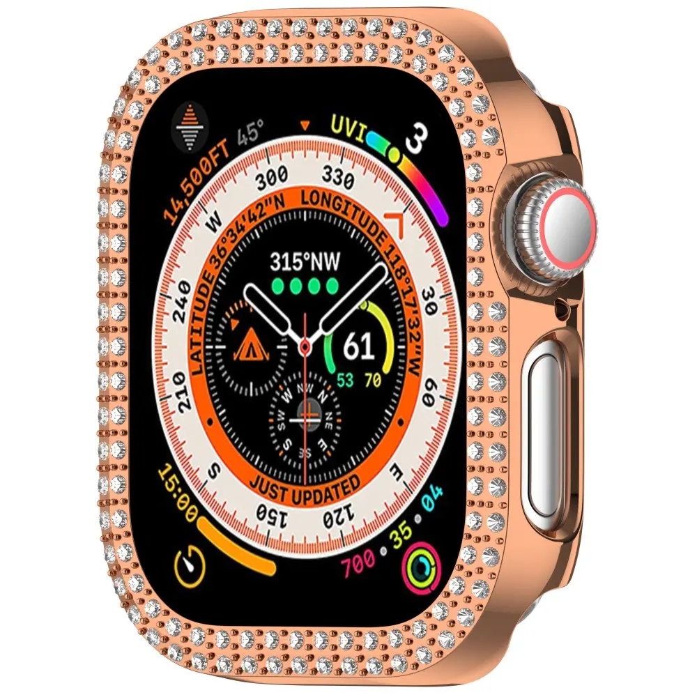 Rhinestone Skal Apple Watch Series 11 42mm roséguld