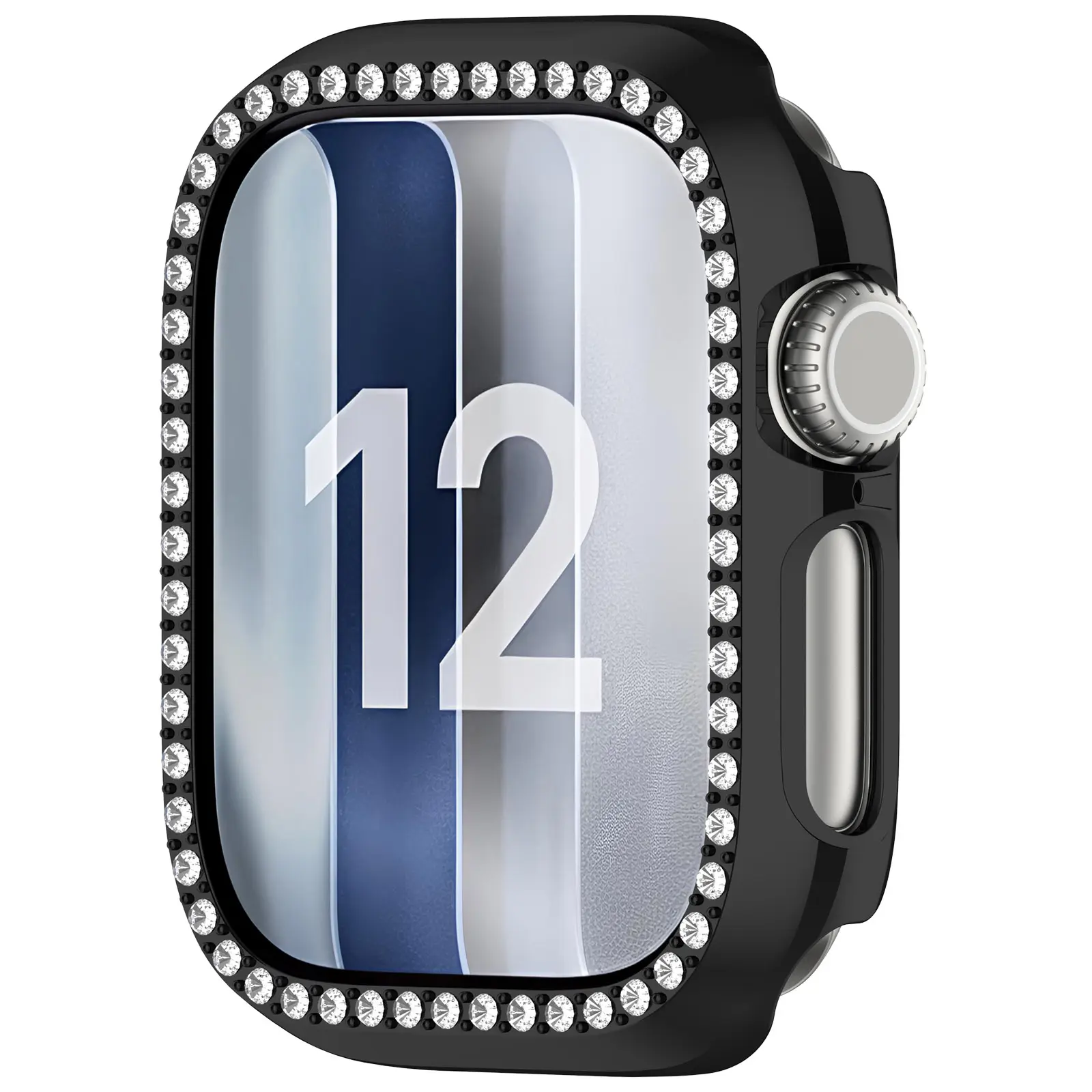 Rhinestone Skal Apple Watch Series 12 43mm svart